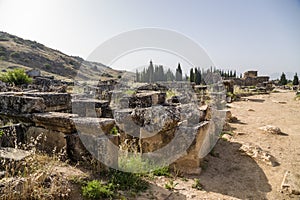 Hierapolis, Turkey. Sarcophagi and crypts in the ruins of the ancient Necropolis