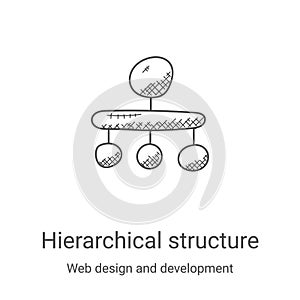 hierarchical structure icon vector from web design and development collection. Thin line hierarchical structure outline icon