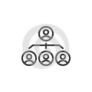 Hierarchical structure line icon