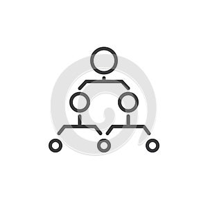 Hierarchical structure line icon