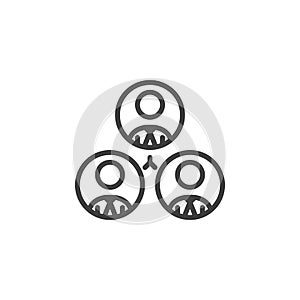 Hierarchical structure line icon