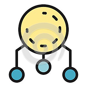 Hierarchy connected icon color outline vector