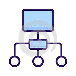 Hierarchy icon design, flowchart vector, workflow icon