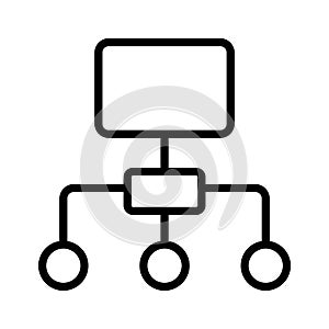 Hierarchy icon design, flowchart vector, workflow icon