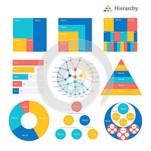 Hierarchy infographic chart design template set