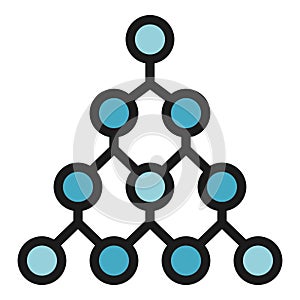 Hierarchy network icon color outline vector