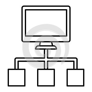 Hierarchy outline vector icon which can easily modify or edit