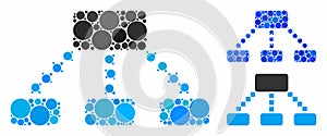 Hierarchy scheme Mosaic Icon of Round Dots