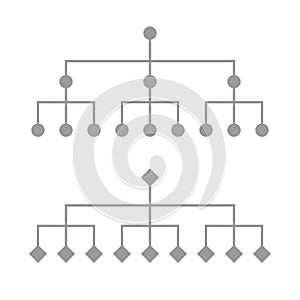 Hierarchy, structure or chain of elements icon. Control pyramid pictogram.