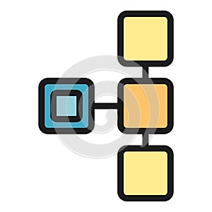 Hierarchy structure icon color outline vector