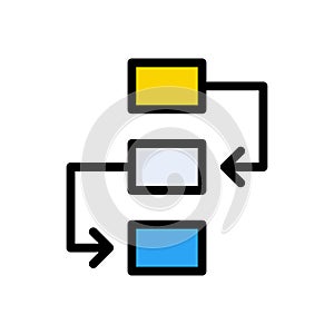 Hierarchy vector color line icon