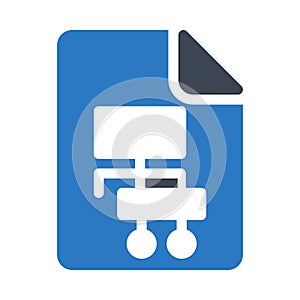 Hierarchy glyph color flat vector icon
