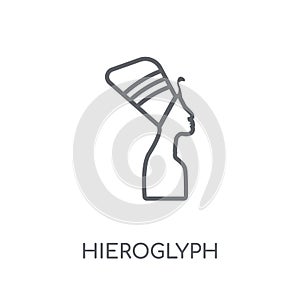 Hieroglyph linear icon. Modern outline Hieroglyph logo concept o photo