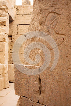 Hieroglyph of a men in the ruins of the Temple photo