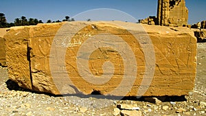 Hieroglyph on Ruins of Amun temple ,Soleb, Sudan