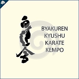 Hieroglyph Translated Byakuren Kyushu karate kempo photo