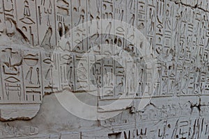 Hieroglyph wall in Karnak