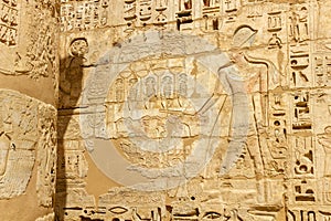 Hieroglyph wall at Medinet Habu