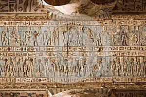 Hieroglyphic Ceiling, Dendera Temple, Egypt photo