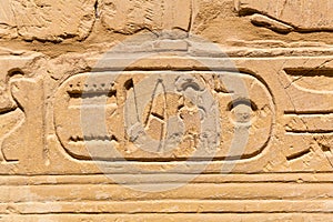 Hieroglyphic of pharaoh civilization in Karnak photo
