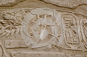 Hieroglyphic writing with Kings cartouche, Karnak