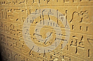 Hieroglyphic writing in sandtone