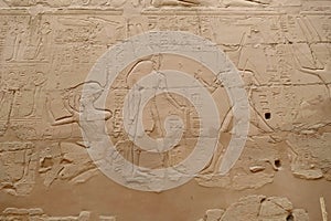 Hieroglyphics on massive columns of Karnak