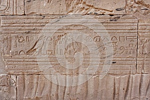 Hieroglyphics in Philae temple in Aswan Egypt