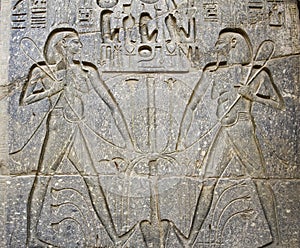 Hieroglyphics on a wall photo