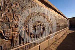 Hieroglyphics wall. Generate Ai