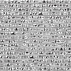 Hieroglyphs of Ancient Egypt black horizontal