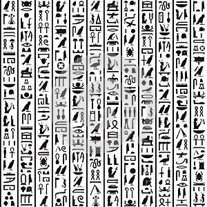 Hieroglyphs of Ancient Egypt black vertical