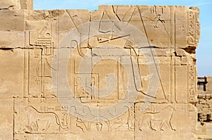 Hieroglyphs in Karnak, Egypt