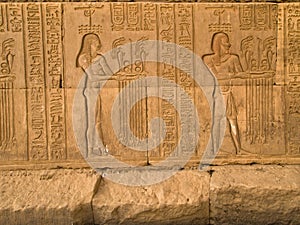 Hieroglyphs in Kom Ombo Temple