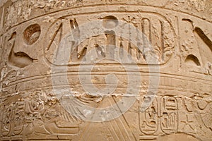 Hieroglyphs in Precinct of Amun-Re (Karnak Temple Complex, Luxor, Egypt)