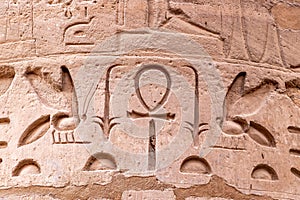 Hieroglyphs in Ruins of the Karnak Temple Complext at Luxor