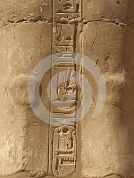 Hieroglyphs on Statue in Karnak temple