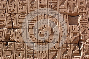 Hieroglyphs, Temple of Karnak, Egypt