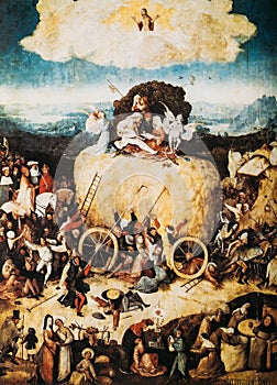 Hieronymus Bosch, The Haywain Triptych. Bosch Was Dutch-netherlandish Painter. His Work Mainly Contains Fantastic