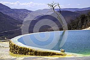 Hierve el Agua is the name of a `petrified waterfall` in the province of Oaxaca, Mexico photo