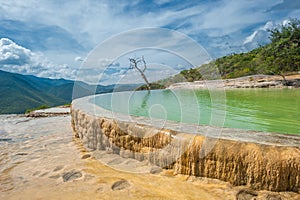 Hierve el Agua, natural rock formations in the Mexican state of photo