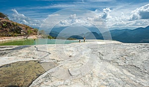 Hierve el Agua, natural rock formations in the Mexican state of photo