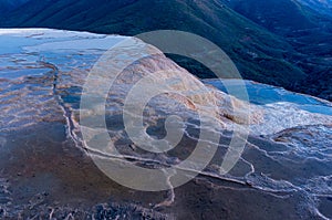 Hierve el Agua, thermal spring in the Central Valleys of Oaxaca, Night view. Mexico