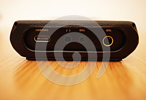 HiFi audio player connections background