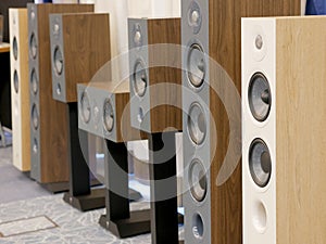 HiFi Stereo speakers. Audiophile equipment for quality music listening.