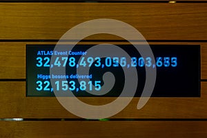 Higgs boson counter at CERN in Switzerland