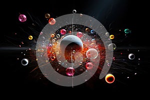 Higgs boson isolated on black background