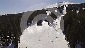 High Above Aerial View Mt Bachelor Ski Slope Lift Oregon