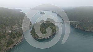 High Above Deception Pass Puget Sound Whidbey Island