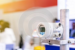 High accuracy and Modern flow transmitter set up on stand for measuring pressure viscosity density compressibility application for photo